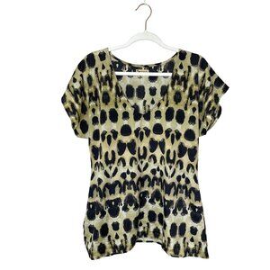 Show Me Your Mumu Carter Tunic Size Small V-neckline Animal Print Leopard Sz S